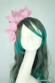 Pink Flower Headband Crown Fascinator Melbourne Cup Race Wear Wedding Guest