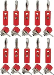 10 Pairs 4mm Banana Plug Male Female Socket Audio Speaker Cable Wire Connector Banana Binding Post Red + Black(Red)