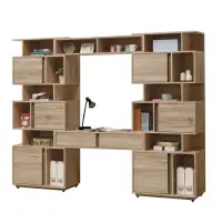 在飛比找momo購物網優惠-【唯熙傢俱】蕾拉橡木色8.3尺書櫃(書櫃 書櫥 抽屜書櫃 抽