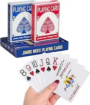 Playing Cards Large Print for Adults - 2 Packs, Large Print Playing Cards for Seniors, Vision Impaired, Low Vision Crowd, for Blackjack, Euchre, Canasta Card Game