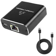 New 1 to 2 Out Ethernet Splitter 1000Mbps RJ45 Ethernet Splitter with USB Cable