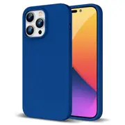 ZUSLAB iPhone 14 Pro Max Case Liquid Silicone Anti-Scratch Gel Rubber Shockproof Protective Cover with Soft Microfiber Lining for Apple (2022) - Blue