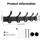 Heavy Duty Wall Mounted Coat Rack Hook Hats Coat Hanger 5 Moveable Double※Hooks
