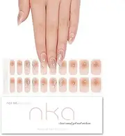 NKA Semi Cured Gel Nail Polish Strip, 20 Gel Nail Stickers, UV LED Lamp Curing Nail Polish Strips Wraps- Butterfly Kisses