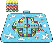 Outdoor Play Mat - Garden Playing Mat | Waterproof Camping Blanket | Foldable Multifunctional Chess Carpet Mat with Chess Pieces for Family Party Board Game for Beach Camping