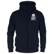 Manchester City FC Manchester City Mens Hoody Zip Fleece OFFICIAL Football Gift Navy Blue Medium