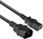 ACT Power Extension Cable, C13 to C14, 3m, Black, Male-to-Female, Suitable for PDU, PC, Monitors, Printers, Audio Equipment