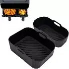 Reusable Air Fryer Liners for Tefal Easy Fry 5.2L/3.1L, Dual 1pc+1pc