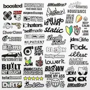 55Pcs Slap JDM Sticker Racing for Car Bumper Funny Car Window Stickers Prank Motocycle Helmet Sticker Drift