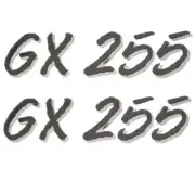 GLASTRON GX 255 5 1/2 INCH CHARCOAL and MIRROR BOAT DECAL / STICKER (PAIR)