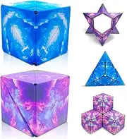 Yeefunjoy Pack of 2 Magic Infinity Cubes, Shape Changing Box, Fidget Cube Can Be Transformed into Over 70 Shapes, Magic Cube Games, Sensory Toy, Stress Relief, from 7-8-9-10-11 Years, Children