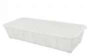 SMARTLINK 6pcs white rectangle plastic mesh storage baskets and colander baskets white 35x15.5x7cm
