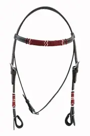 Western Dark Oil Tan Rawhide Braided Headstall with Quick Release