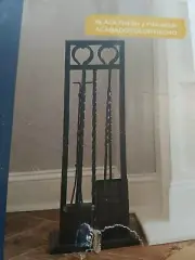 Style Selections 669004 Antique Iron Twist 4-Piece Fire Place Tool Set 29"HIGH