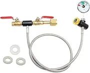 CGA320 CO2 Cylinder Refill Adapter Hose, CO2 Refill Station Connector Kit for Filling Blue Soda-maker Tank(CGA320 to TR21-4, Dual Valve with Gauge) (24 Inch)