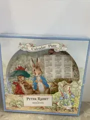 Wedgwood Peter Rabbit Calender Plate 2002Nursery Set NOS 8”