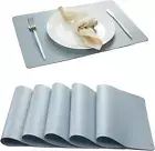 Faux Leather Placemats Set of 6, anti Slip Dining Place Mats for for Kitchen Din