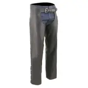 Milwaukee Leather ML1115 Men's Black Fully Lined Naked Cowhide Leather Chaps