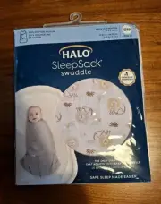 HALO SleepSack 3 Way 100% Cotton Swaddle bag Lions print 0-3 Months NEW