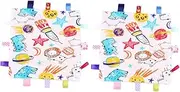 Totority 2pcs Security Blanket Tag Baby Comforter Cotton Sensory Experience Newborns to Toddlers