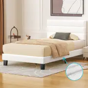 ALFORDSON Bed Frame Single White Boucle