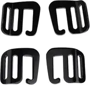 10-Pack Strong 1 Inch G Hook Fasteners for Bag Straps, 4Pcs Black