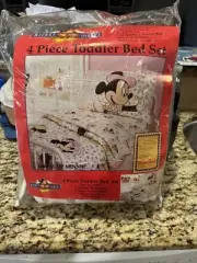 Vintage 90s Dundee Dress Minnie Mouse Toddler 4 Piece Bed Set Quilt Sheet Pillow