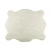 HomeRoots Decor 5.25 x 7.5 in. Polar Bear Faux Hide Area Rug Off White