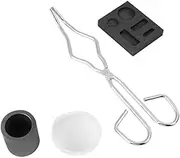 Graphite Crucible Melting Kit,4Pcs High Purity Fired Graphite Set Crucible with Clamp Bowl Combined Ingot Torch Melting Kit Mould for Jewelry Casting Tools Supplies