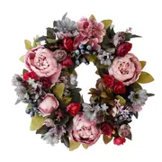 Wreath Spring Wreath, Spring Wreath for Front Door, Colorful Red Peony Valentines Wreath for Indoor Outdoor