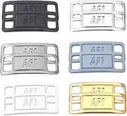 [EIROVYA] Af1 Metal Tag, Metal Shoelaces Buckle, Elastic Shoe Tag Shoe Jewellery, Fashion Sneaker Shoe Charms DIY Sneaker Kits, Metal Air Force 1 Shoelaces for Sports Shoes, 6 Pairs, M