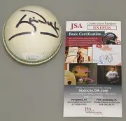 STEVE WAUGH Hand Signed Cricket Ball Phil Hughes + JSA COA