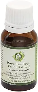 R V Essential Pure Tea Tree Essential Oil 15ml (0.507oz)- Melaleuca Alternifolia (100% Pure and Natural Steam Distilled)