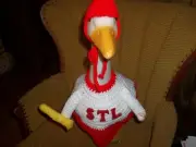 Cardinals STL Baseball Geese Outfit Crochet Geese Clothes Outdoor Statue Dress
