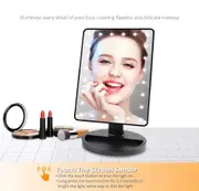 Catzon LED Lighted Makeup Mirror Dimmable Natural Light Touch Screen with Cosmetic Organizer TD06 - Black
