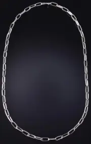 18" Silver Navajo Handmade Link Paperclip Necklace Chain by Sally Shurley 5E10A