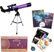Qurious Space Kid’s Explorer 1650 Telescope Kit – Tabletop Tripod - Purple