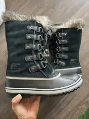 Sorel Women's Joan of Arctic Waterproof Winter Boots, Black/Quarry, Size 9.5 US