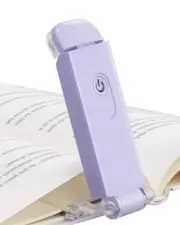 DEWENWILS USB Rechargeable Book Reading Light, LED Clip on Booklight Purple