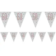 Rose Gold Prismatic 60th Birthday Flag Banner 2.74m