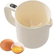 Beige Egg Beater - Egg Mixer | 0.8W Mixing Blender | 2 in 1 Cream Beater and Strainer | Automatic Electric Rechargeable Cream Frother Whisker for Kitchen Baking Cooking Outdoor Indoor Home Dining