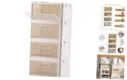4 Tier Stackable Storage Bins, 23QT Storage Containers, Clear Milky white-4Pack