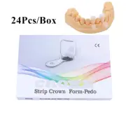 24Pcs/Box Dental Kid Anterior Crowns Pediatric Deciduous Transparent Strip Crown