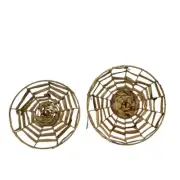 Lot of Two New With Tags Decorative Woven Shallow Baskets