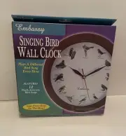 Singing Bird Wall Clock - Embassy. New Sealed In Box. Battery Operated