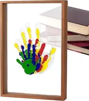 Family Handprint Kit - Handprint Keepsake Frame,Transparent Photo Frame Home Desk Ornament Hangable For New Parent For Parents Nursery