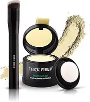 THICK FIBER Root Touch Up Powder, Hair Loss Concealer Set for Thin Hair - Water & Sweat Resistant Hairline Cover Up With Brush (Light Blonde)