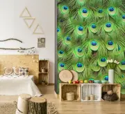 3D Peacock Feather ZHUA9442 Wallpaper Wall Murals Removable Self-adhesive Zoe