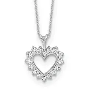 10k White Gold 1/2 Ct. Lab Grown Diamond VS/SI+ G+ 18 inch Heart Pendant Necklace