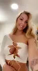 Woman's White Yoga Fabric Tie Front one shoulder Crop Top Large $18.00